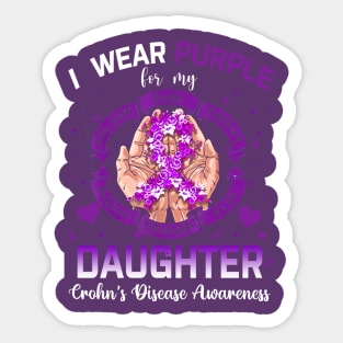 I Wear Purple For My Daughter Crohn's Disease Awareness Sticker